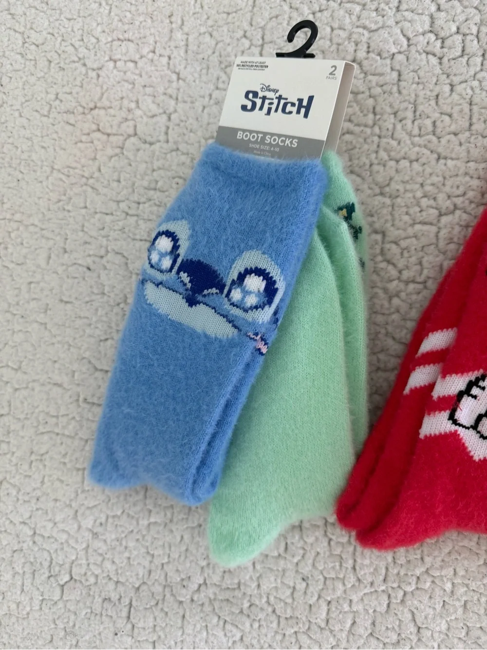 New womens sz 4-10 Disney Character Boot Socks Stitch, Peanut, Bluey